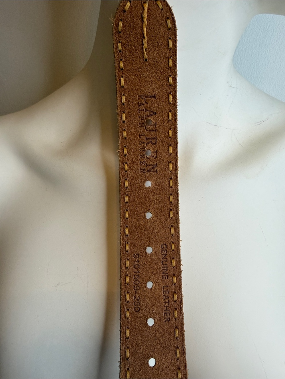 Vintage Ralph Lauren Concho Leather Belt Size S Brown Braided Leather Western - Picture 4 of 11